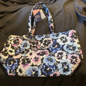 Vera Bradley Grand Tote Plum Pansies